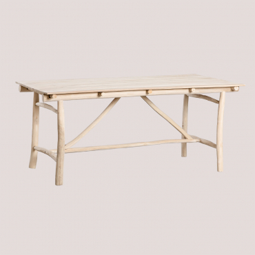 Tavolo Da Giardino Rettangolare 180x100 Cm In Legno Di Teak Nabila Legno Naturale - Sklum