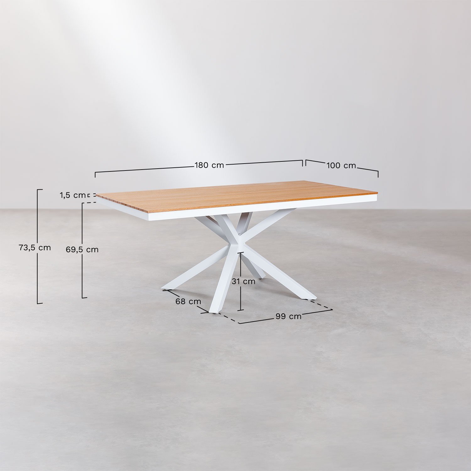 Tavolo Bar Alto Tondo in Alluminio e Legno (Ø70 cm) Archer - SKLUM