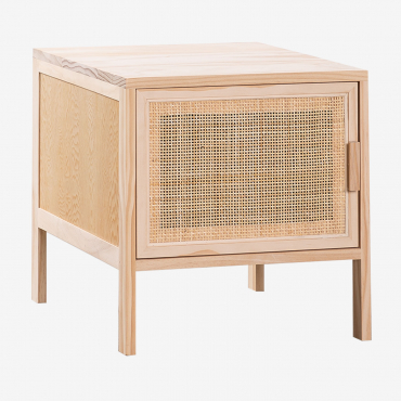 Comodino In Rattan E Legno Reyna Natural Kids Marrone Legno Naturale - Sklum