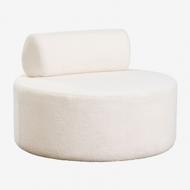 Poltroncina In Ciniglia Naroa Ciniglia Blanc - Sklum