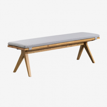 Panca In Legno Di Rovere Basset Grigio - Sklum