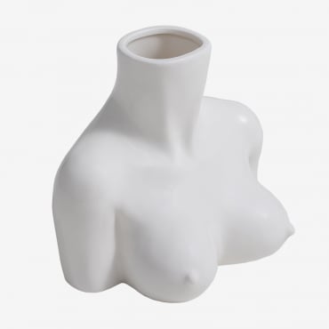 Vaso In Ceramica Aleska Bianco - Sklum