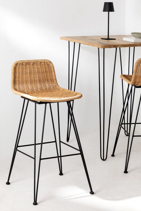 Sgabello alto 60 cm in vimini Sunset Vali