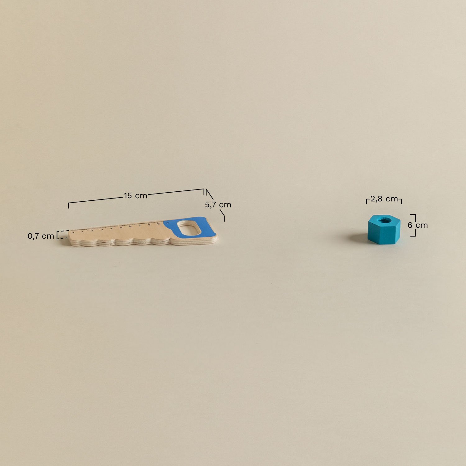 Cintura porta attrezzi in legno Jonny Kids, MISURE