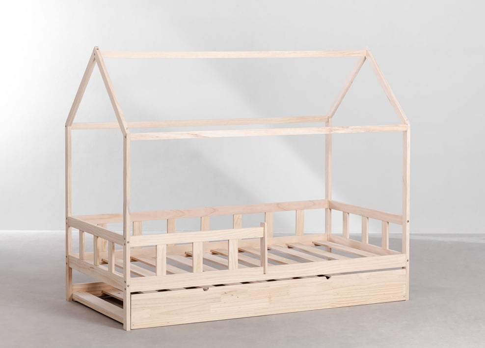 Letto estraibile per materasso 90 x 190 cm in legno Kelly Kids