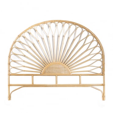 Testiera Per Letto Matrimoniale In Rattan Nucdari Marrone Naturale & 150 Cm - Sklum
