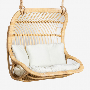 Poltrona Sospesa Da Giardino In Rattan Taveira Marrone Naturale - Sklum