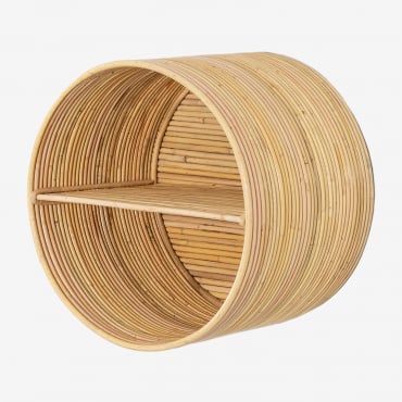 Comodino Sospeso In Rattan Tisaia Marrone Legno Naturale - Sklum