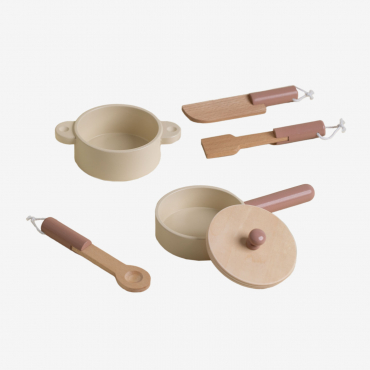 Utensili Da Cucina In Legno Drupy Kids Colori Naturali - Sklum