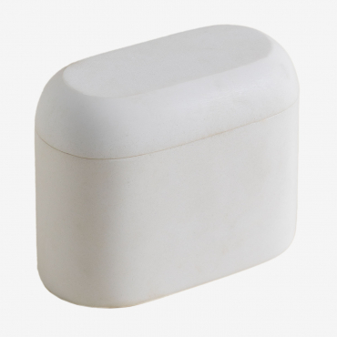 Contenitore Con Coperchio Per Bagno Veranne Bianco - Sklum