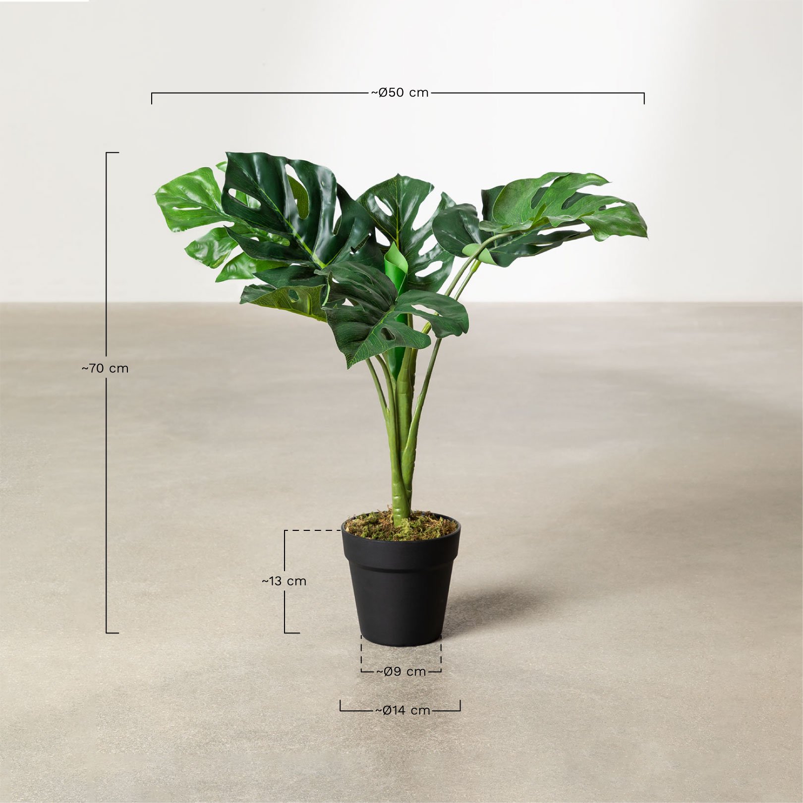 Pianta artificiale decorativa Monstera 70 cm - SKLUM