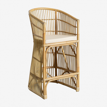 Sgabello Alto ↑70 Cm In Rattan Izabal Natural - Sklum