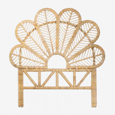 Testiera Per Letto Singolo In Rattan Caipola Marrone Naturale & 90 Cm - Sklum
