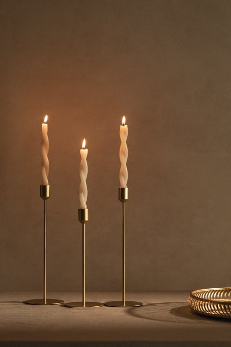 Set di 3 portacandele in ferro Enoch