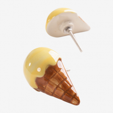 Set Di 2 Pomelli In Ceramica Ice Cream Style Kids Giallo Freesia - Sklum