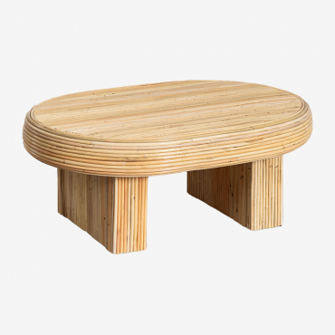 Tavolino Ovale In Ratán Zerfe Natural - Sklum