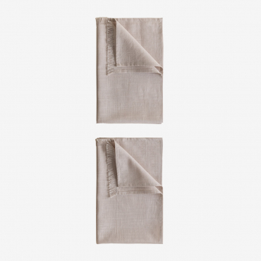 Set Di 2 Asciugamani Da Cucina In Cotone Nedeliya Grigio Sabbia - Sklum