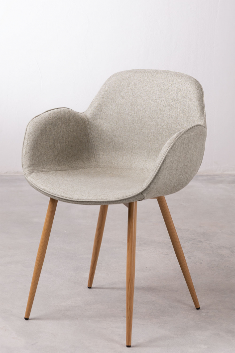 Sedia da pranzo imbottita e in ferro Fargo