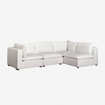 Divano Angolare Modulare Estefan Style 4 Pezzi Bianco - Sklum