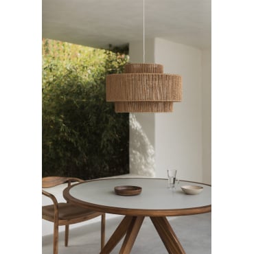 Lampada A Sospensione In Rattan E Bambù Intrecciato - Plafoniera Creativa Per Camera Da Letto, Soggiorno, Ristorante - Stile Giapponese - 2