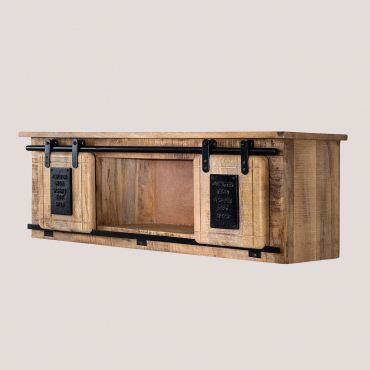 Mobile scaffale in legno massello stile industriale legno di recupero L 206 H156 P40 cm - Design