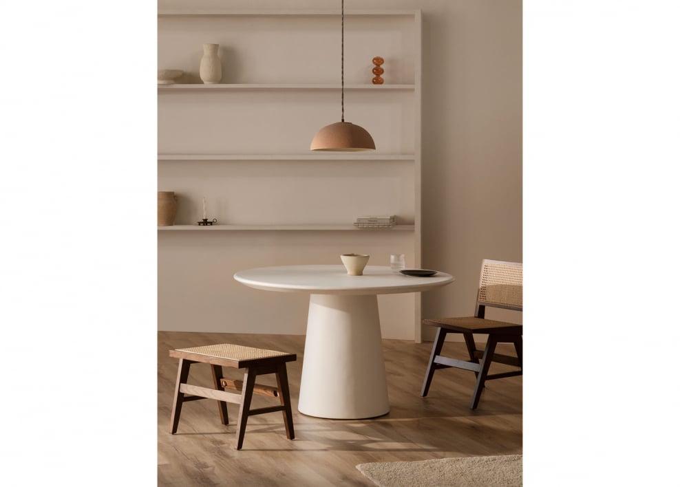 Tavolo da pranzo rotondo Ø120 cm in cemento Noemi