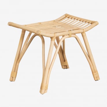 Sgabello Basso In Rattan Trevijon Natural - Sklum