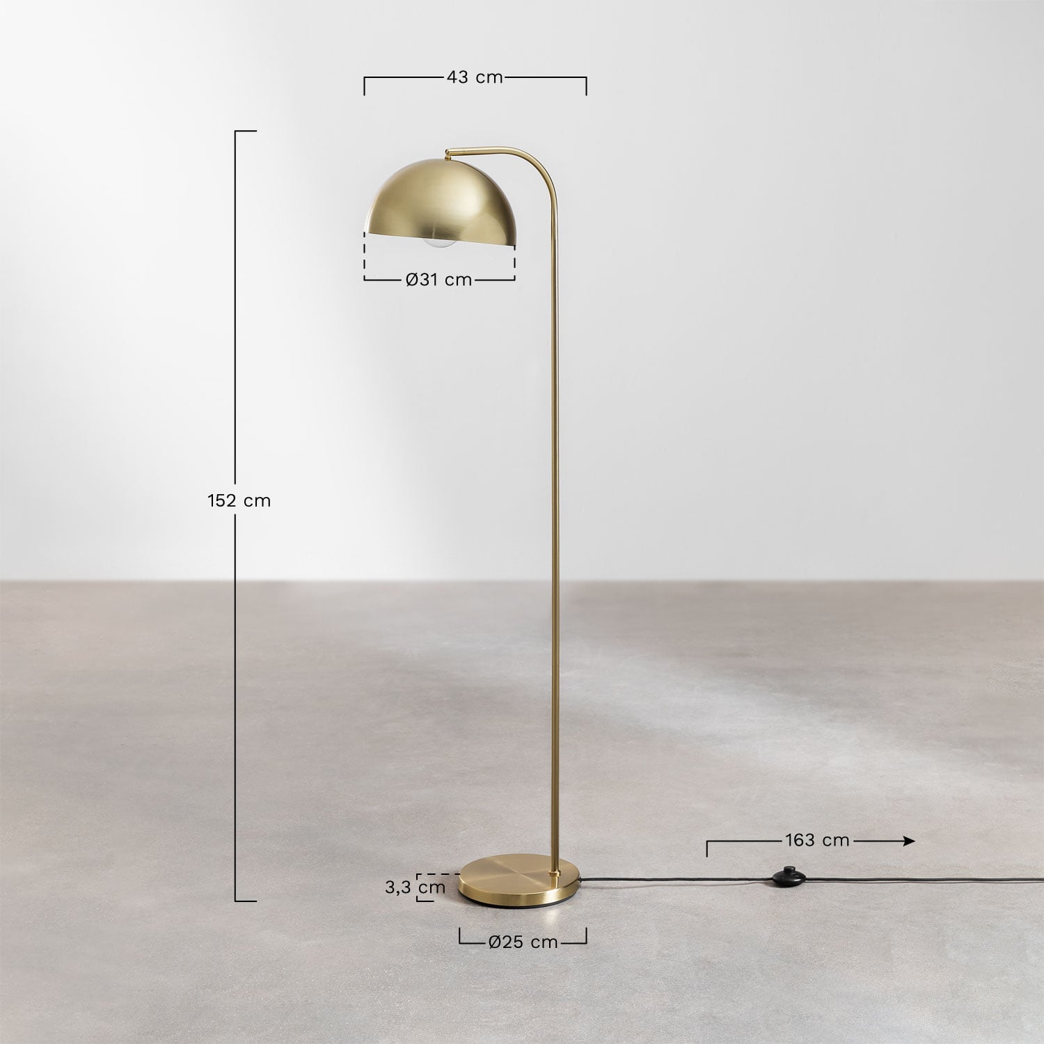 Lucande Lampada Da Terra LED Dimmerabile Oro | 180 Cm | 30W+6W | Luce Diretta E Indiretta Per Soggiorno