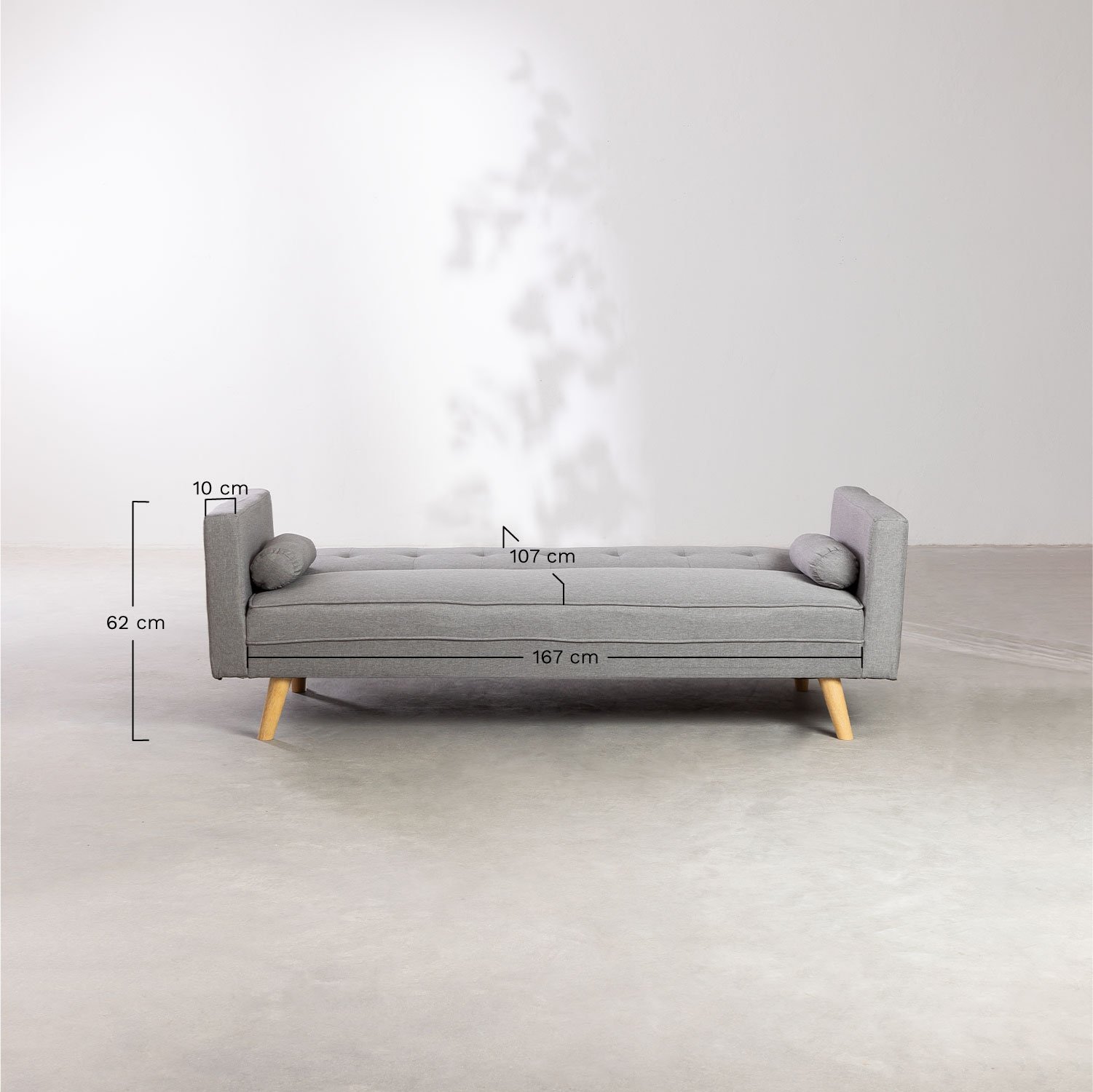 Divano 3 Posti Reclinabile in Lino Davir, MISURE