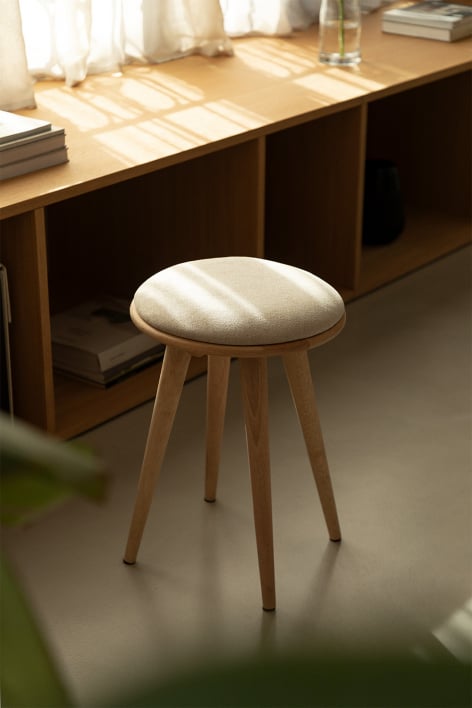 Sgabello basso in legno Arlan