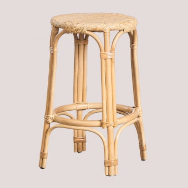 Jachel Sgabello Alto Da Giardino In Rattan 65 Cm Natural - Sklum