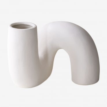 Vaso In Ceramica Mardig Bianco - Sklum
