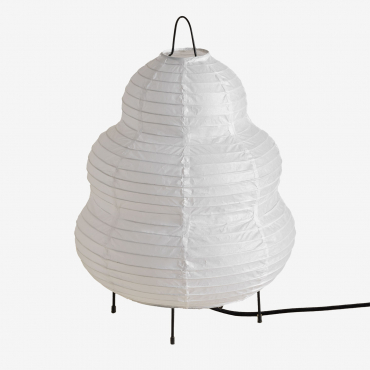 Lampada Da Tavolo In Carta Di Riso (↑34 Cm) Gogian Bianco - Sklum
