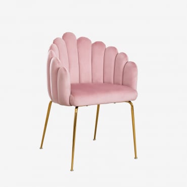 Pack Da 4 Sedie Da Pranzo In Velluto Markina Peonia - Sklum