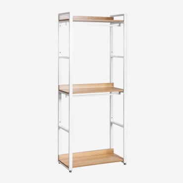 Armadio Aperto In Acciaio E Mdf Ariaster Natural - Sklum