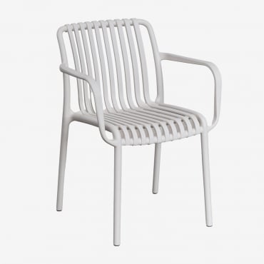 Sedia Da Giardino In Polipropilene Wendell Con Braccioli Grigio - Sklum