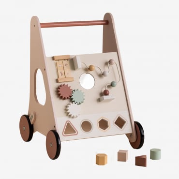 Carrello Passeggino Multiattività In Legno Bandile Kids Zucchero Filato Rosa - Sklum