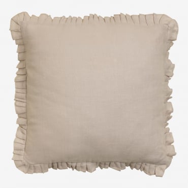 Cuscino Quadrato In Lino (50x50 Cm) Nandrin Beige Lino - Sklum