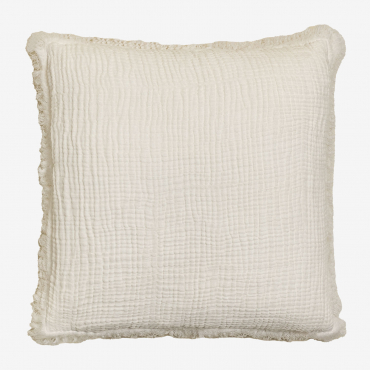 Cuscino Quadrato In Garza Di Cotone (45x45 Cm) Jobert Beige Crema - Sklum