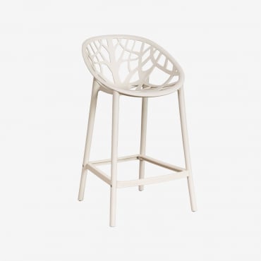 Confezione Da 4 Sgabelli Alti Da Giardino In Polipropilene Ores Tapioca Beige & ↑65 Cm - Sklum