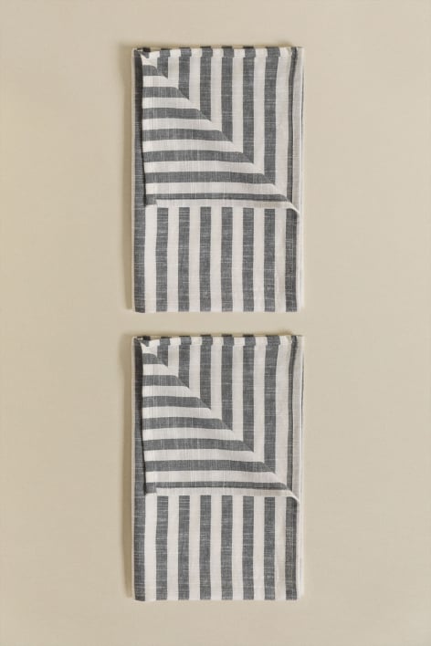 Set di 2 strofinacci da cucina in cotone Edouard - Grigio Antracite