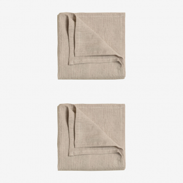Set Di 2 Tovaglioli In Lino E Cotone Juisit Beige Lino - Sklum