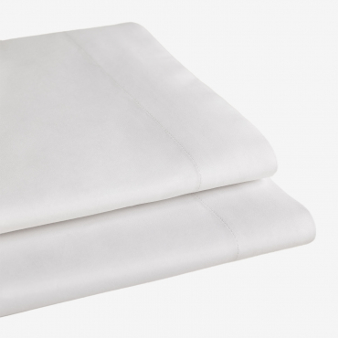 Lenzuolo Superiore In Raso 300 Fili Sampras Bianco & Letto 135/140cm (210 X 280 Cm) - Sklum