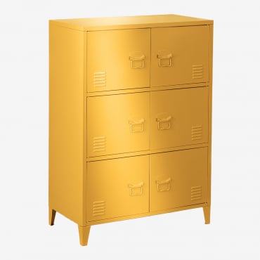 Taquilla A 6 Porte 80x40 Cm In Acciaio Pohpli Giallo Albero - Sklum