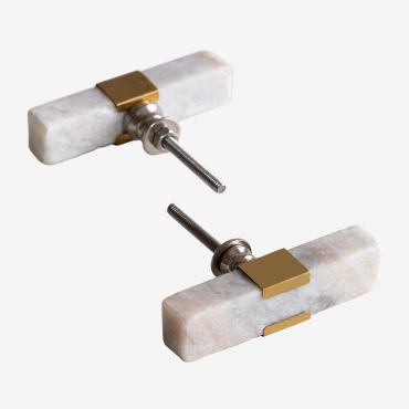 Set Di 2 Pomelli Umpur Marmo Beige Crema - Sklum