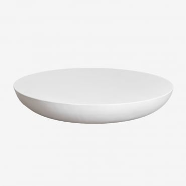 Tavolino Da Giardino Rotondo Ø105 Cm In Cemento Zenadia Bianco Antico - Sklum