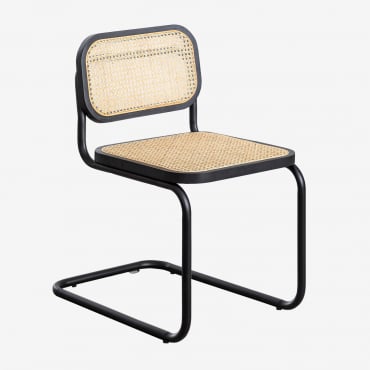 Confezione Da 4 Sedie Da Pranzo In Rattan Tento Black Nero - Sklum