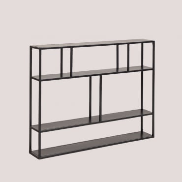 Scaffale Modulare Da Parete 120x90 Cm In Acciaio Thura Nero Carbone - Sklum