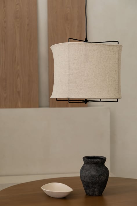 Lampada a sospensione da soffitto in lino Alfie