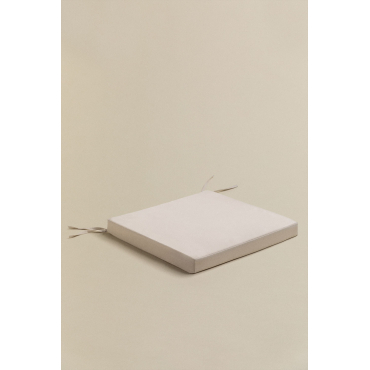 SINOSSO 4 Cuscini Per Sedie In Memory Foam 5 Cm - Lino Naturale Antiscivolo Con Federa Rimovibile, Beige - 3